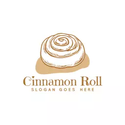 Deliciously Warm Brown Cinnamon Roll Pastry Logo Template