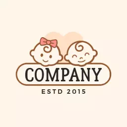 Delightful Baby Characters Celebrating Childhood Joys Logo Template