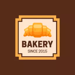 Delightful Brown Bakery Badge Showcasing Fresh Croissants Logo Template