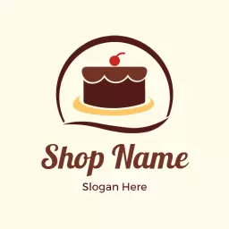 Delightful Brown Cake Design for a Sweet Bakery Logo Template