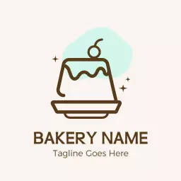 Delightful Brown Cake Design with Decorative Elements Logo Template