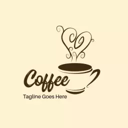 Delightful Brown Coffee Cup with Steam and Cozy Vibes Logo Template
