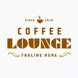 Delightful Brown Coffee Experience in a Cozy Lounge Logo Template