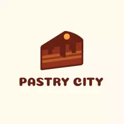 Delightful Brown Pastry City Cartoon Logo Template