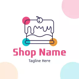 Delightful Cake Design with Colorful Elements Logo Template
