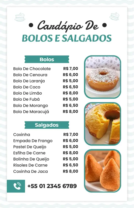 Delightful Cakes and Savory Pastries Bakery Menu Template