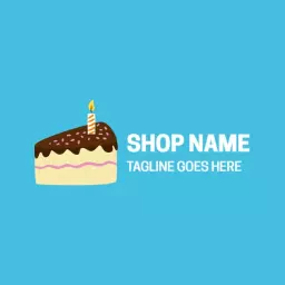 Delightful Chocolate Cake with Candles Celebrating Birthdays Logo Template