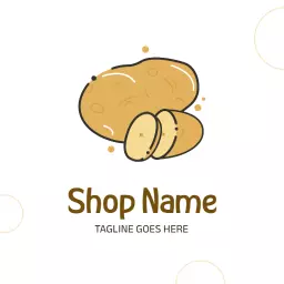 Delightful Golden Potatoes Representing Fresh Produce Logo Template