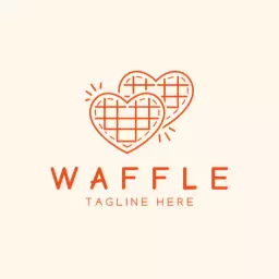 Delightful Heart-Shaped Waffles for Sweet Treat Lovers Logo Template