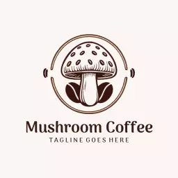 Delightful Mushroom Coffee Design Highlighting Cafe Values Logo Template