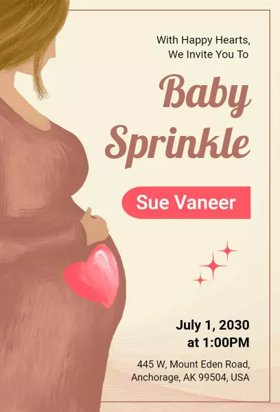 Delightful Nature-Themed Baby Sprinkle Celebration Invitation Template