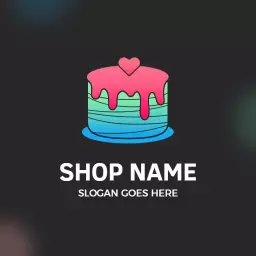 Delightful Pastel Cake Design Celebrating Sweet Moments Logo Template