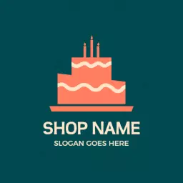 Delightful Pink and Coral Layered Cake Design Logo Template