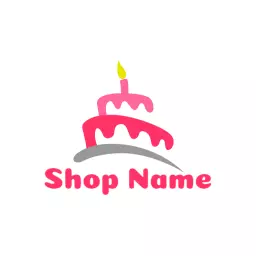 Delightful Pink Birthday Cake Design for Cake Shop Logo Template