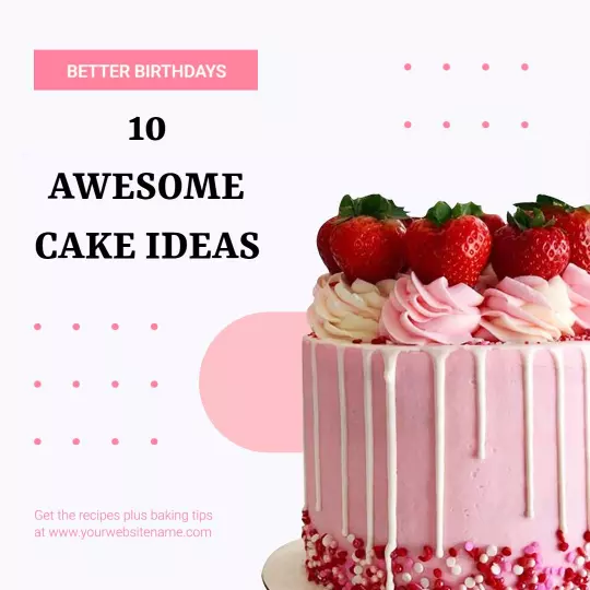 Delightful Pink Cake Ideas for Birthday Celebrations Ad Template