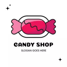Delightful Pink Candy Design for Sweet Treats Logo Template