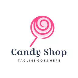 Delightful Pink Lollipop Design for Candy Shop Logo Template