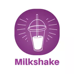 Delightful Purple Milkshake Icon with Straw Logo Template
