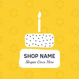 Delightful Yellow Cake Design Celebrating Special Occasions Logo Template