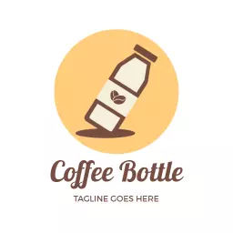 Delightfully Designed Coffee Bottle with Elegant Branding Logo Template