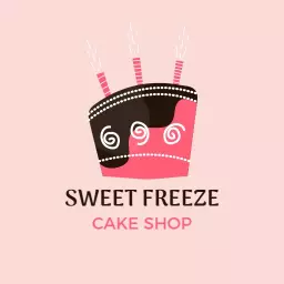 Delightfully Pink and Black Cake Shop Celebrating Sweet Moments Logo Template