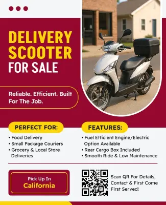 Delivery Scooter Sale Promotional Flyer Template