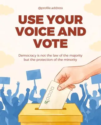 Democracy Awareness Voting Campaign Poster Template