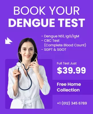 Dengue Test Promotion with Home Collection Flyer Template