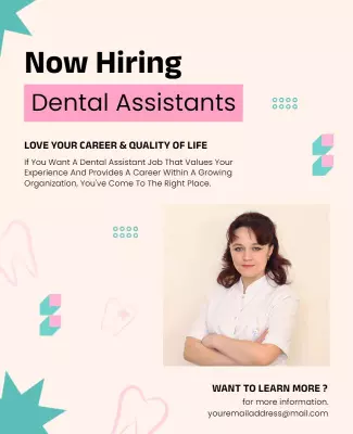 Dental Assistant Job Hiring Flyer Template