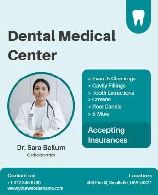 Dental Care Services Announcement Flyer Template