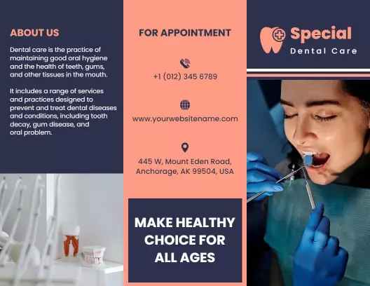 Dental Care Services for Healthy Smiles Brochure Template