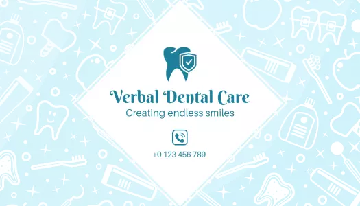 Dental Care Themed Pastel Blue Smile Improvement Business Card Template