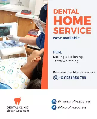 Dental Home Service Promotion Flyer Template
