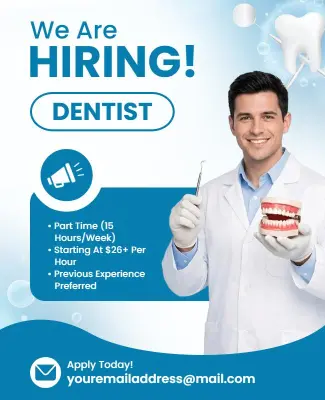 Dentist Job Hiring Announcement Poster Template