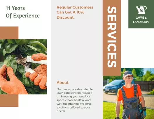 Dependable Lawn Care Services and Experience Brochure Template