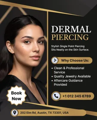Dermal Piercing Service Promotion Flyer Template