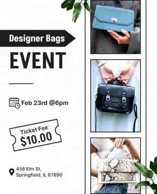Designer Handbag Showcase Event Flyer Template
