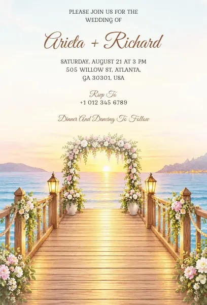 Destination Wedding Celebration Invitation Template