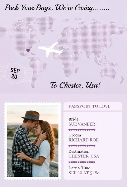 Destination Wedding Passport Invitation Template