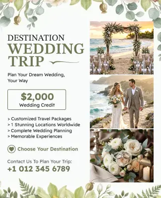 Destination Wedding Trip Planning Service Poster Template