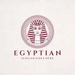 Detailed Ancient Egyptian Design Featuring Pharaoh Icon Logo Template
