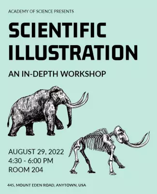 Detailed Scientific Illustration Workshop Poster Template