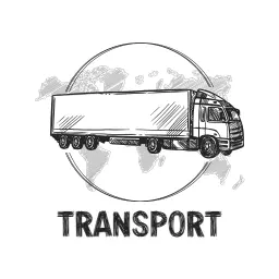 Detailed Sketch of a Truck Representing Transport Services Logo Template