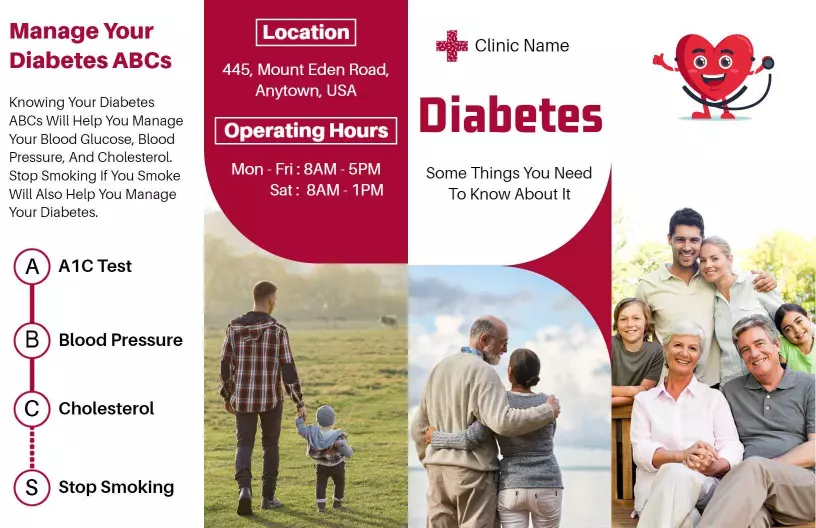 Diabetes Management and Awareness HealthCare Brochure Template