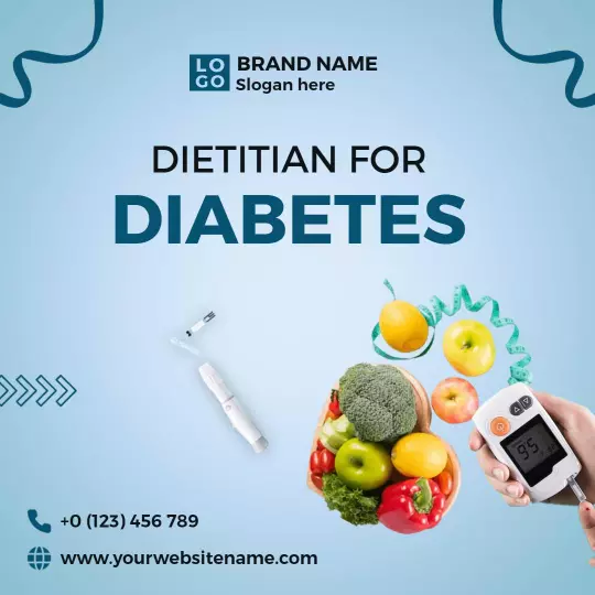 Dietitian for Diabetes Nutrition Guidance Health Ad Template