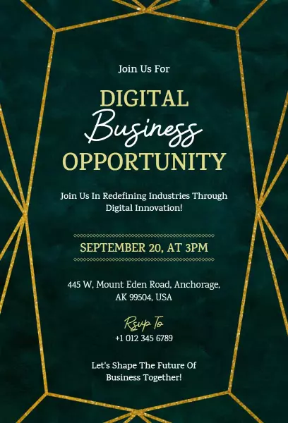 Digital Business Opportunity Networking Event Invitation Template