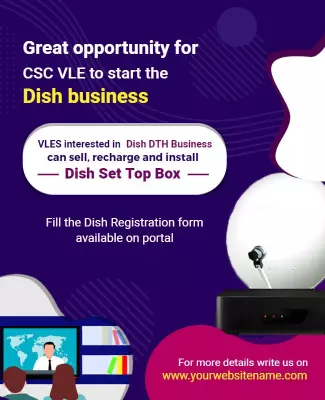Digital Communication Theme for Dish Business Opportunity Poster Template