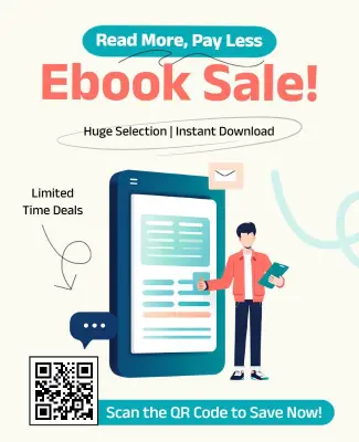 Digital Ebook Sale with QR Code Promotion Flyer Template