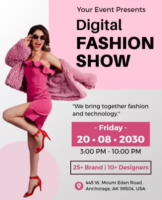 Digital Fashion Show Event Flyer Template