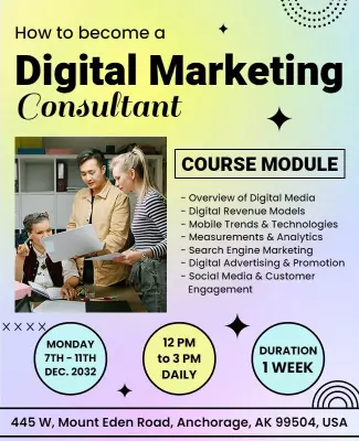 Digital Marketing Consultant Course Flyer Template
